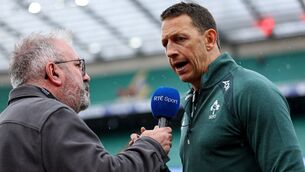<p>RTE's MIchael Corcoan speaks with Ireland's Head Coach Scott Bemand after the match. Pic: INPHO</p> <p>RTE's MIchael Corcoan speaks with Ireland's Head Coach Scott Bemand after the match. Pic: INPHO</p>