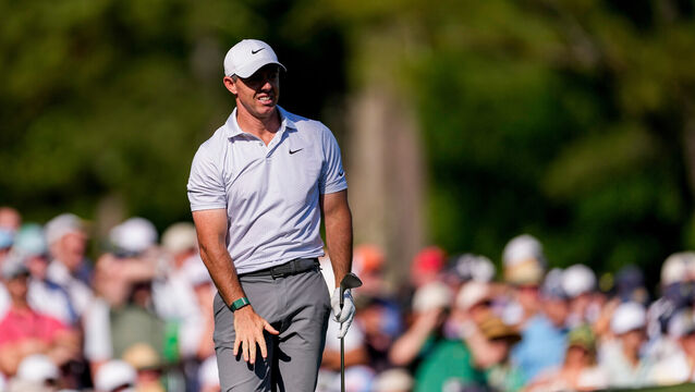 <p>Rory McIlroy made a disappointing start to the third round. Pic: Eric Gay/AP</p>
