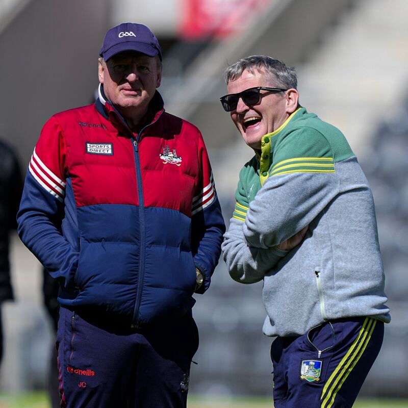 Cork manager and Jimmy Lee Limerick manager ahead of the game. Pic: INPHO/James Lawlor
