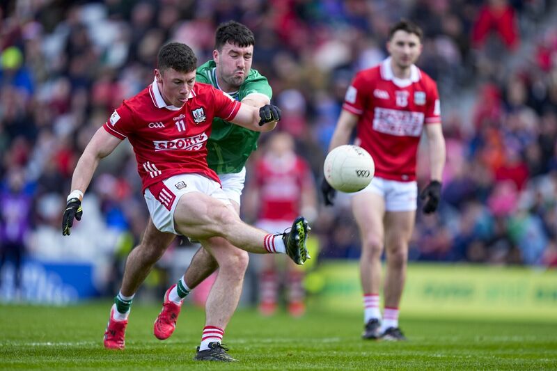 Mark Cronin of Cork kicks a point. Pic: ©INPHO/James Lawlor