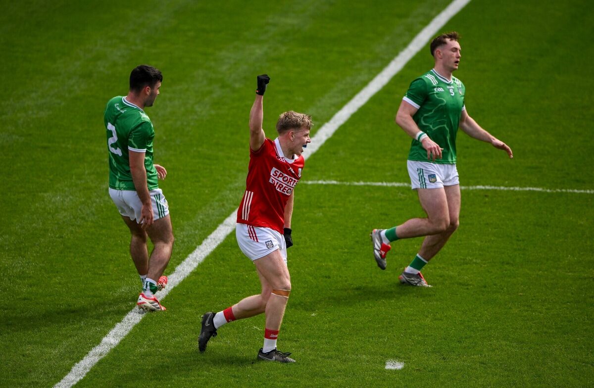 Dara Sheedy celebrates after scoring his side's first goal. Pic: Brendan Moran/Sportsfile. Dara Sheedy celebrates after scoring his side's first goal. Pic: Brendan Moran/Sportsfile.