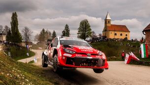 <p>FLYING IT: Japan's Takamoto Katsuta and Tyrone's Aaron Johnston snatched victory in Rally Croatia following the final stage retirement of Thierry Neuville/Martijn Wydaeghe. (Hyundai i20 Rally1). Picture: Jaanus Ree / Red Bull Content Pool. </p>