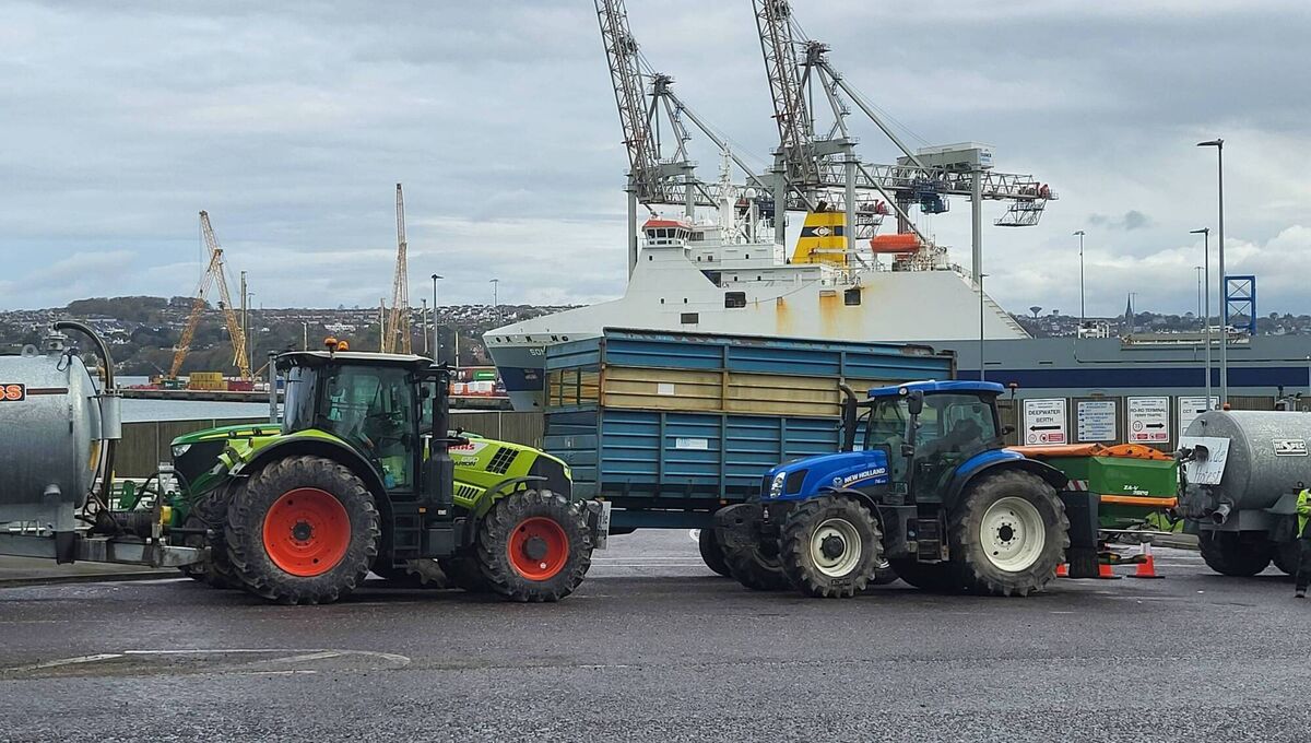The blockade at the Port of Cork, Ringaskiddy, last week as part of the peaceful protests regarding rising fuel prices.