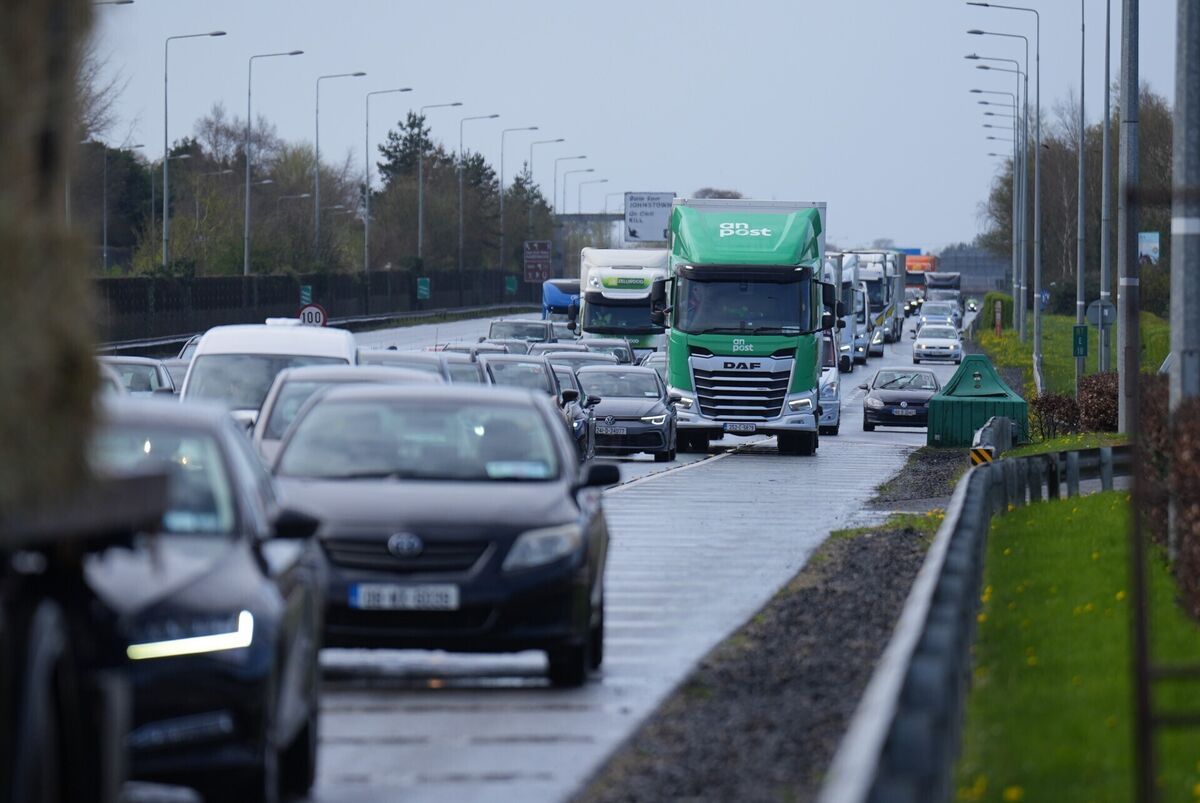 Fuel protesters block the N7 motorway in Rathcoole near Dublin on the sixth day of a National Fuel Protest against rising fuel prices. Picture date: Sunday April 12, 2026. Picture: Niall Carson/PA Wire Fuel protesters block the N7 motorway in Rathcoole near Dublin on the sixth day of a National Fuel Protest against rising fuel prices. Picture date: Sunday April 12, 2026. Picture: Niall Carson/PA Wire