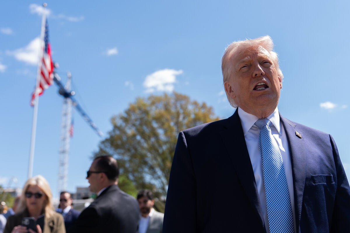 President Donald Trump speaks with reporters during the White House Easter Egg Roll on the South Lawn of the White House, Monday, April 6, 2026, in Washington. (AP Photo/Julia Demaree Nikhinson)