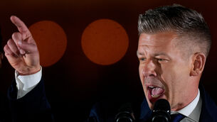 Peter Magyar, the leader of the opposition Tisza party (Darko Bandic/AP)