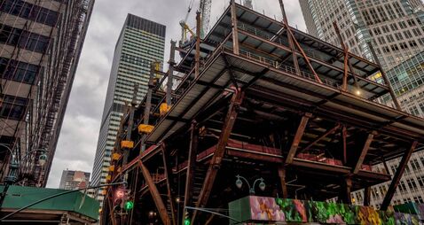 A massive building under construction in NYC