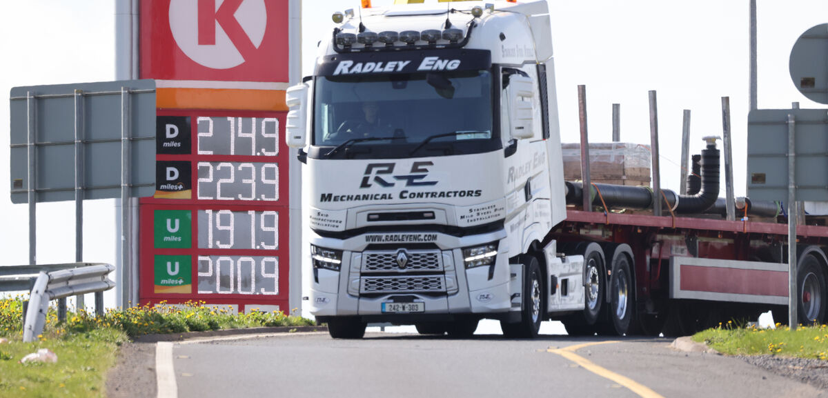 Diesel and petrol prices at two garage forecourts in County Kildare last month. Photo: © RollingNews.ie/Eamonn Farrell Diesel and petrol prices at two garage forecourts in County Kildare last month. Photo: © RollingNews.ie/Eamonn Farrell