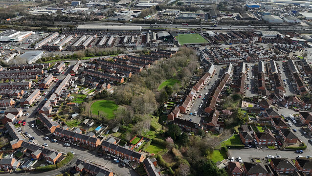 <p>A general view of Northwood Park and Northwood Road in Belfast where schoolboy Noah Donohoe was last seen before his death in 2020 (Niall Carson/PA)</p>