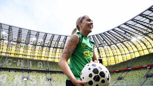 <p>Denise O’Sullivan during a Republic of Ireland women's training session at Polsat Plus Arena in Gdansk, Poland. Pic: Stephen McCarthy/Sportsfile</p>