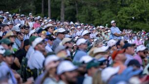 <p class="contextmenu internal_Caption">CROWD PLEASER: Double Masters champion Rory McIlroy holds the ‘patrons’ in thrall as he negotiates the treacherous par 3 12th in style during the final round at Augusta National. A birdie there would be followed by another on the par 5 13th. Pic: Thomas Lovelock/Augusta National/Getty Images</p> <p class="contextmenu internal_Caption">CROWD PLEASER: Double Masters champion Rory McIlroy holds the ‘patrons’ in thrall as he negotiates the treacherous par 3 12th in style during the final round at Augusta National. A birdie there would be followed by another on the par 5 13th. Pic: Thomas Lovelock/Augusta National/Getty Images</p>