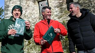 <p>Gary Neville, Roy Keane, and Jamie Carragher in Blarney as part of a 'The Overlap on Tour'. Mark Goldbridge’s The United Stand and That’s Football YouTube channels bring a combined 3.7m subscribers to The Overlap, Neville’s group,</p>