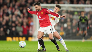 <p>Bruno Fernandes’ Manchester United suffered a first Premier League defeat to Leeds in over 23 years. Pic: Martin Rickett/PA)</p>
