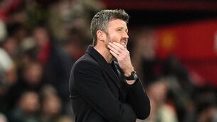 <p>Michael Carrick was incensed by Lisandro Martinez’s red card. Pic: Martin Rickett/PA</p> <p>Michael Carrick was incensed by Lisandro Martinez’s red card. Pic: Martin Rickett/PA</p>