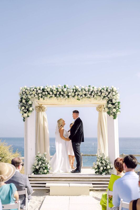 Valerie and Gavin at their wedding ceremony.