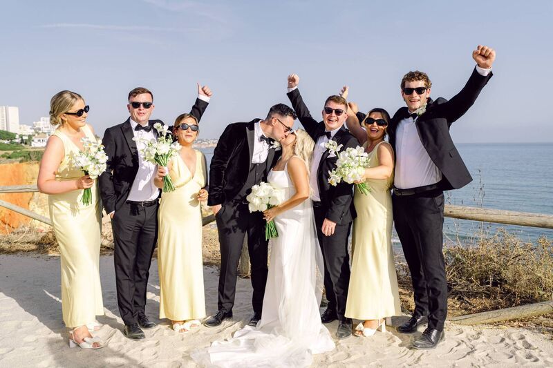 Valerie and Gavin with their wedding party. 