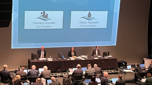 <p>The public inquiry taking place at the Strule Arts Centre in Omagh (Claudia Savage/PA)</p>