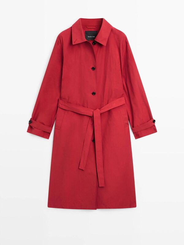 Red Trench Coat, €190, Massimo Dutti