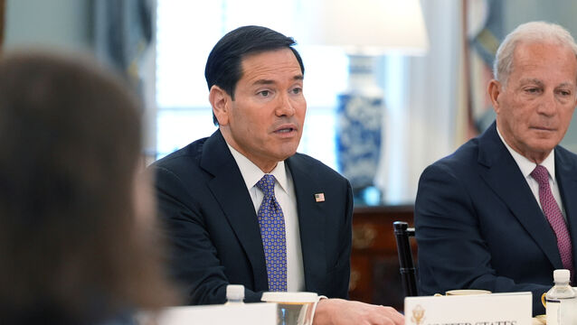 Marco Rubio opened the meeting at the State Department in Washington (Jacquelyn Martin/AP)