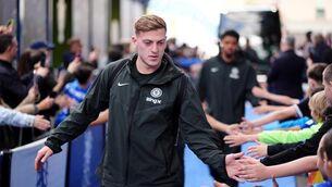 <p>WELCOME WITH OPEN ARMS: Chelsea's Liam Delap ahead of their Premier League match against Manchester City at Stamford Bridge. Pic: John Walton/PA Wire.</p>