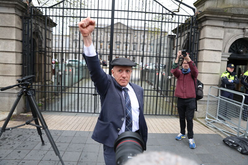 Minister of State at the Department of Agriculture, Food and the Marine Michael Healy-Rae TD at Leinster House today.