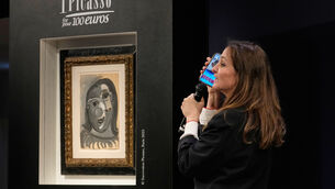 <p> 'Head of a Woman', the Picasso painting was won by Ari Hodara in a charity raffle. Picture: Michel Euler</p>