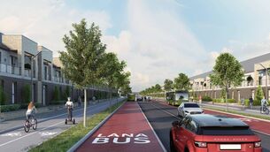 <p>A generated image of the proposed Cork Northern Distributor Road, which is understood to be a key component to the lands that could bring tens of thousands of homes.</p> <p>A generated image of the proposed Cork Northern Distributor Road, which is understood to be a key component to the lands that could bring tens of thousands of homes.</p>