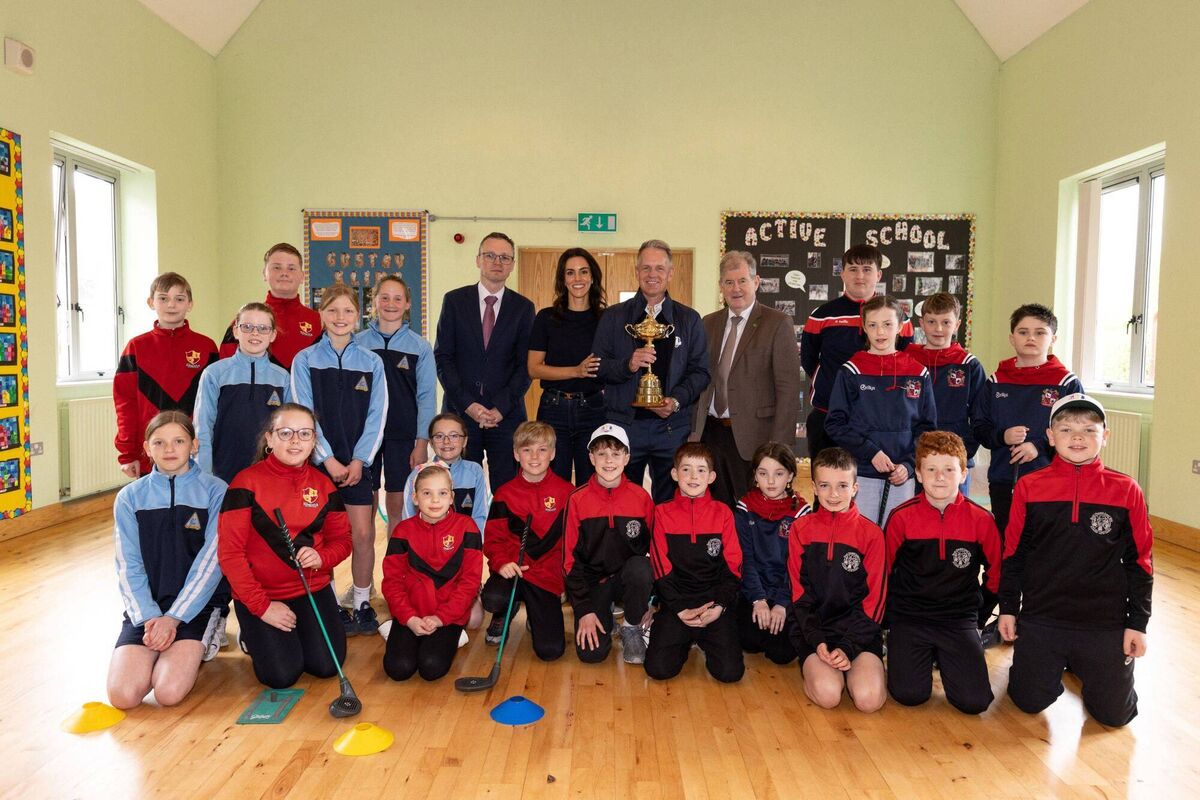 Luke Donald takes the Ryder Cup to Limerick school children 