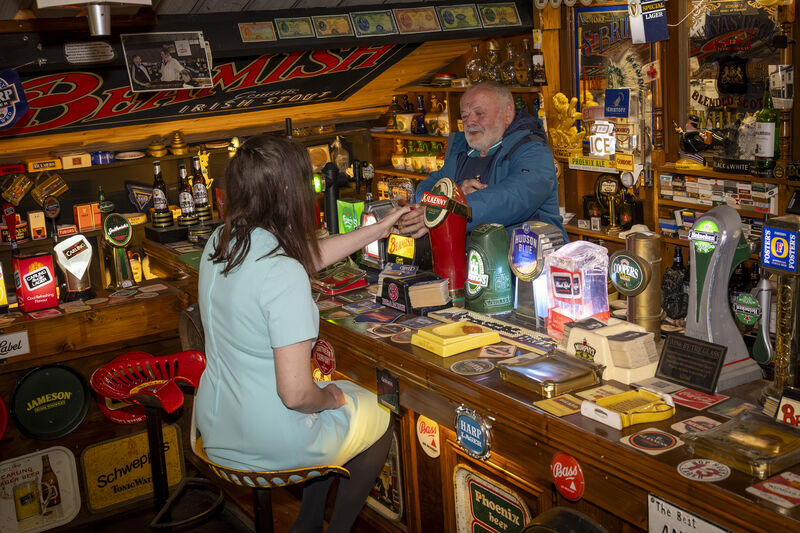 'Irish Examiner' reporter Sarah Horgan with Denis O'Connor at his museum Old Irish Ways in Bruff, Co Limerick. Picture: Kieran Ryan-Benson 'Irish Examiner' reporter Sarah Horgan with Denis O'Connor at his museum Old Irish Ways in Bruff, Co Limerick. Picture: Kieran Ryan-Benson