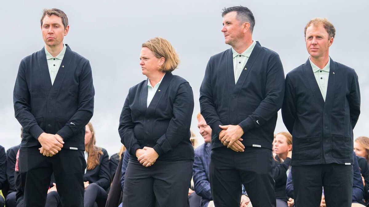 Aaron O'Callaghan (far right) was the Co-Assistant Coach for the international team at the Palmer Cup in Lahinch in 2024.
