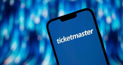 The Ticketmaster logo is seen in this photo illustration on 04 December, 2023 in Warsaw, Poland.