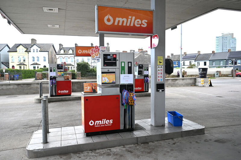 Empty forecourt - No fuel available....Nationwide fuel protests and the blockading of Irving Oil at Whitegate, Co Cork has resulted in fuel shortages on the forecourts across Ireland. OUT OF STOCK notice from Circle K on the petrol and diesel pumps at Marina Filling Station, Monahan Road, Cork. Picture: Larry Cummins