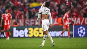 <p>HEY JUDE: Real Madrid's Jude Bellingham reacts during their loss in Munich. Pic: Tom Weller/dpa via AP.</p>