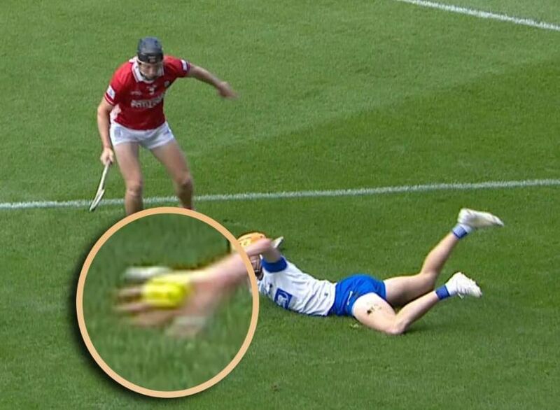 Waterford's Sean Walsh gets a handpass away on the ground. Waterford's Sean Walsh gets a handpass away on the ground.