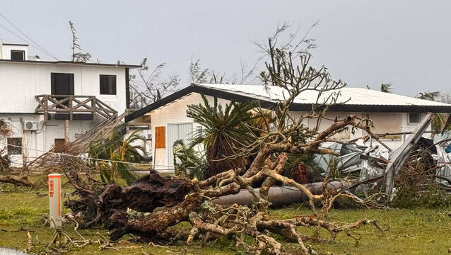 Damage caused by a super typhoon on Tinian, Northern Mariana Islands (Mathew Masga via AP)