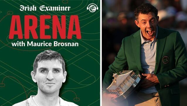 <p>Arena with Maurice Brosnan on Rory McIlroy</p>
