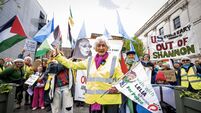 Watch: Lelia Doolan finishes 220km protest walk to Dáil Éireann