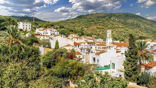 <p>Ferreries nestles into the hills, Menorca</p>