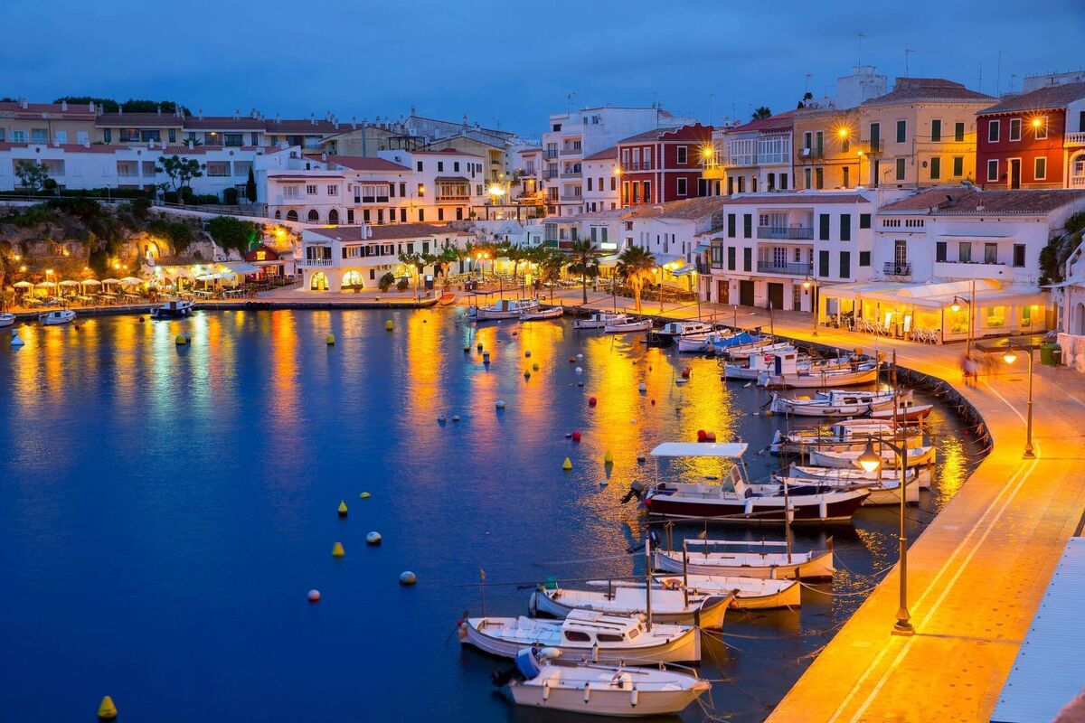 Calasfonts Cales Fonts Port sunset in Mahon, Menorca Calasfonts Cales Fonts Port sunset in Mahon, Menorca