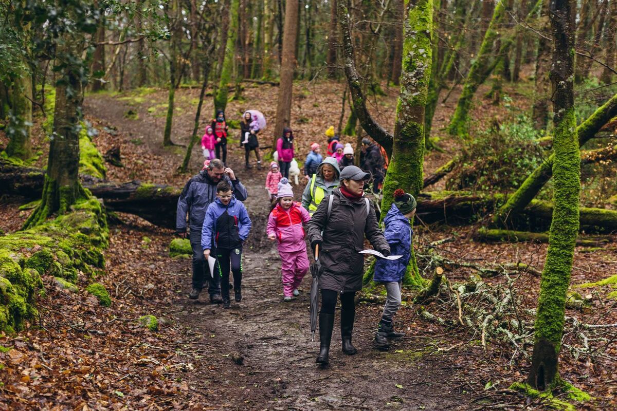 Families enjoying the Autism Friendly Walk in the Blue Pool as part of the Wander Wild Festival adventure and wellness festival in Killarney. 