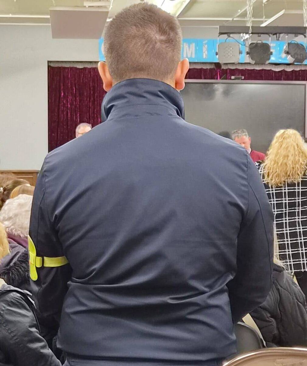 Councillor Sarah Kiely, who represents Limerick City East, said four people attended the event for security purposes, adding: 'One guy in particular stood in front of us in the middle of the hall and you could see his security licence attached to his arm.'