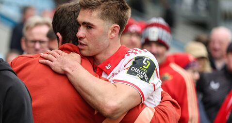 Jack Crowley interacts with fans after the match 4/4/2026