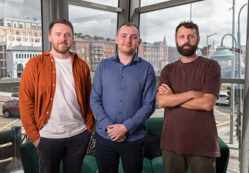 Director Brendan Canty, actor Danny Power and writer Alan O’Gorman of the film 'Christy' at the Oprea House, Cork. Picture: David Creedon