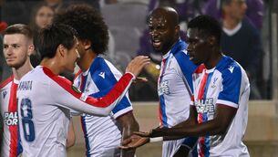 <p>Ismaila Sarr (right) celebrates with his team-mates (Lisa Guglielmi/PA)</p>