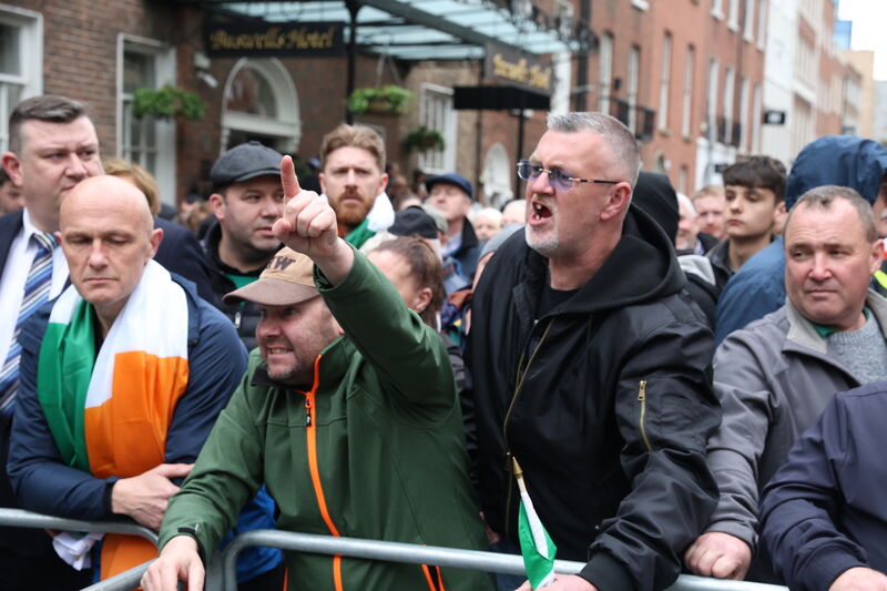  Fuel price protesters outside Leinster house on Tuesday. Picture: Collins Photos