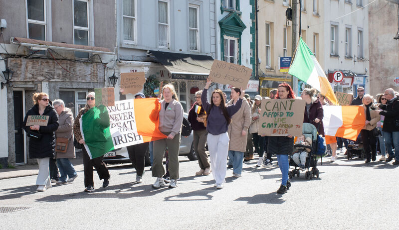  A fuel price protest march in Youghal on Monday. Picture: Howard crowdy
