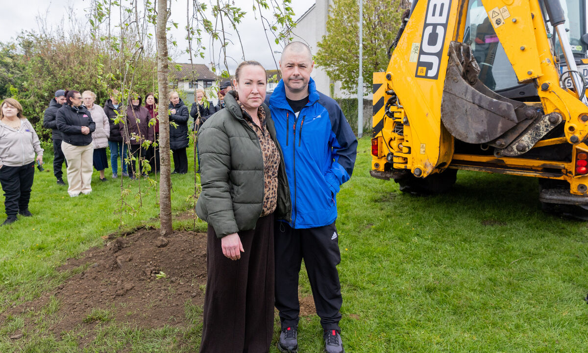 Martin and Siobhan Lynch at a tree planting ceremony for Grace in Finglas on Tuesday.