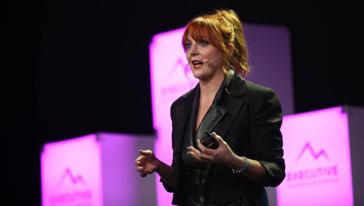 Samantha Barry speaking at the Executive Women's event in Dublin. Photo https://ewg.ie 