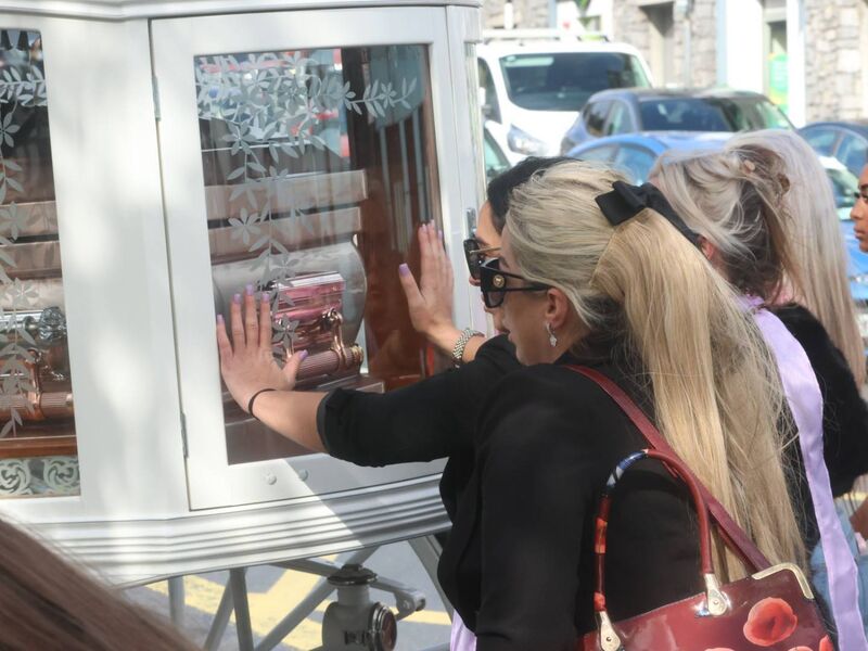 Family members at the funeral of Scarlett Faulkner at St Munchin’s church in Limerick On Friday, April 17. Picture: Brendan Gleeson