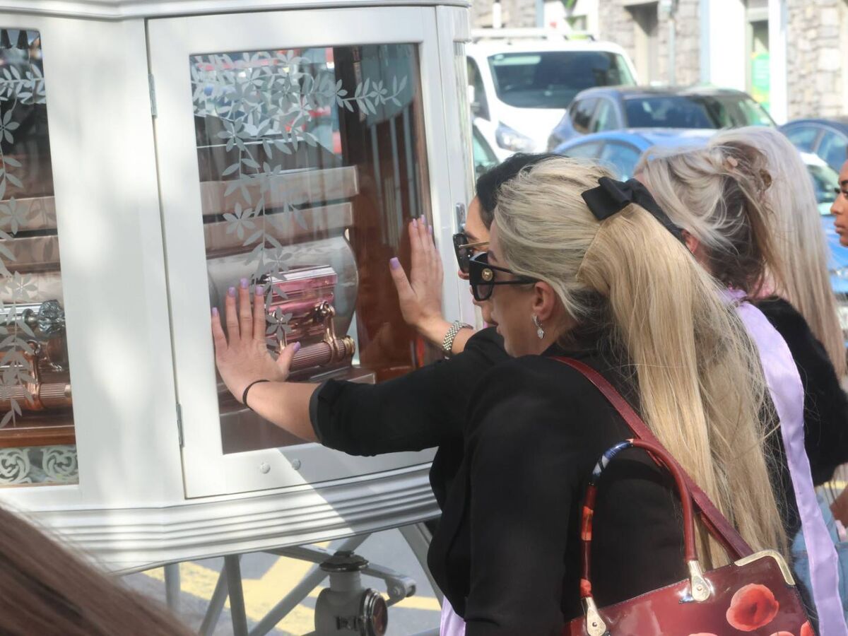 Family members at the funeral of Scarlett Faulkner at St Munchin’s church in Limerick On Friday, April 17. Picture: Brendan Gleeson
